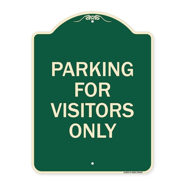 Parking for Visitors Only Heavy-Gauge Aluminum Architectural Sign, 24" x 18", G-1824-23440